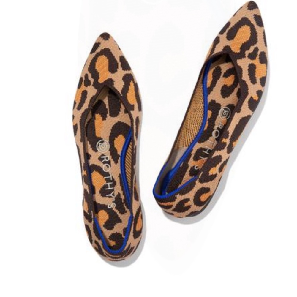 Rothy’s “the Point” flats in Big Cat style. Currently selling on website for 145